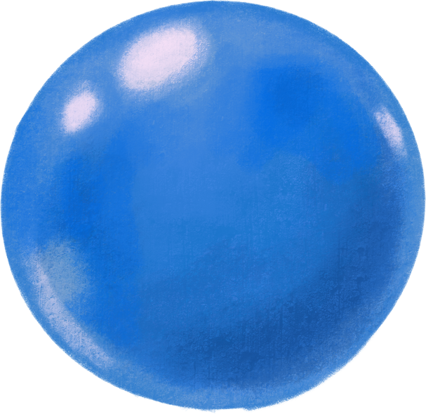 Bubble gum ball digital paint illustartion hand drawing